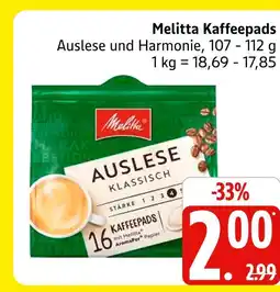 Marktkauf Melitta auslese klassisch kaffeepads Angebot