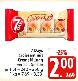 Marktkauf 7 days croissant mit cremefüllung Angebot
