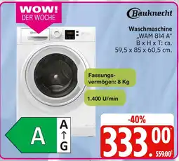 Marktkauf Bauknecht waschmaschine wam 814 a Angebot