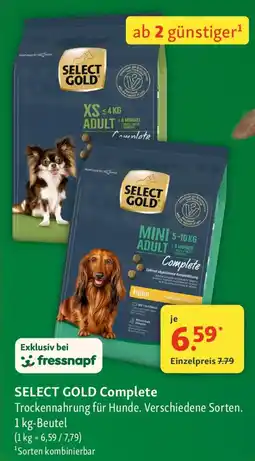 Fressnapf SELECT GOLD Complete Trockennahrung für Hunde. Angebot
