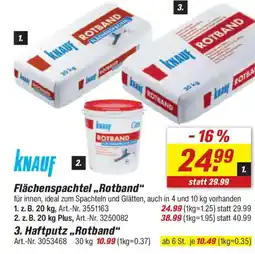 toom Baumarkt KNAUF Flächenspachtel ,,Rotband" Angebot
