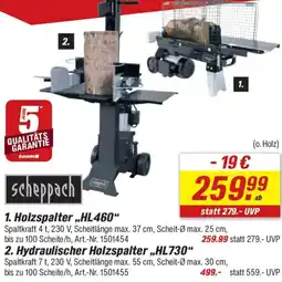 toom Baumarkt scheppach 2. Hydraulischer Holzspalter,,HL730" Angebot