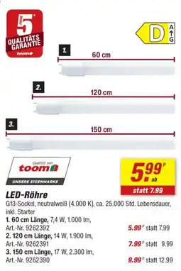 toom Baumarkt LED-Röhre Angebot