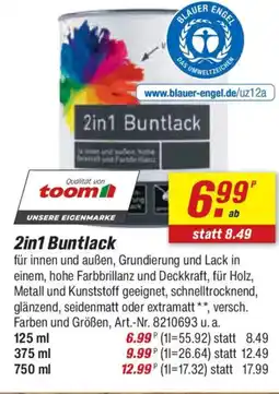 toom Baumarkt 2in1 Buntlack Angebot