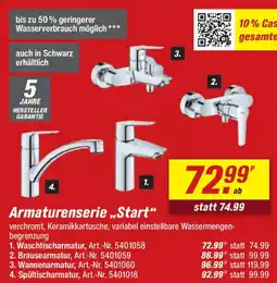 toom Baumarkt Armaturenserie „Start" Angebot