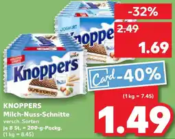 Kaufland KNOPPERS Milch-Nuss-Schnitte Angebot