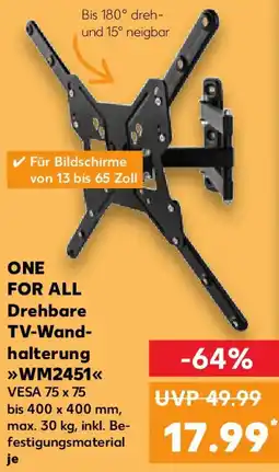 Kaufland ONE FOR ALL Drehbare TV-Wandhalterung WM2451 Angebot