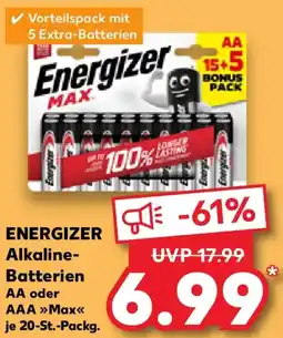 Kaufland ENERGIZER Alkaline Batterien AA oder AAA Angebot