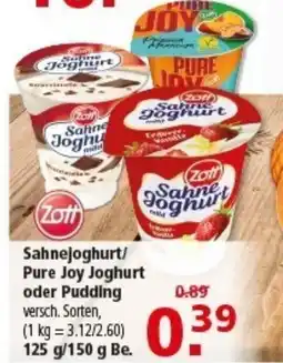 Multi Markt Zott Sahnejoghurt/ Pure Joy Joghurt oder Pudding Angebot