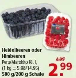 Multi Markt Heidelbeeren oder Himbeeren Angebot