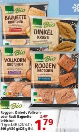 Multi Markt EDEKA Bio Roggen-, Dinkel-, Vollkorn- oder Rusti Baguettebrötchen Angebot