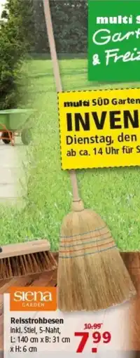 Multi Markt Siena GARDEN Reisstrohbesen Angebot