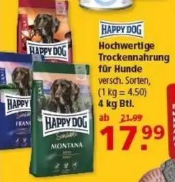 Multi Markt HAPPY DOG Hochwertige Trockennahrung für Hunde Angebot