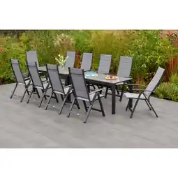 Netto Marken-Discount Merxx Gartenmöbel Set 11tlg. Florenz Set mit Flexausziehtisch und Gartenstühlen Angebot