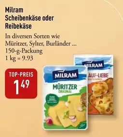 Galeria Markthalle Milram Scheibenkäse oder Reibekäse Angebot