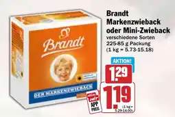 HIT Brandt Markenzwieback oder Mini-Zwieback Angebot