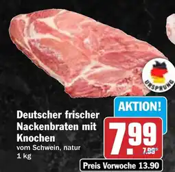 HIT Deutscher frischer Nackenbraten mit Knochen Angebot