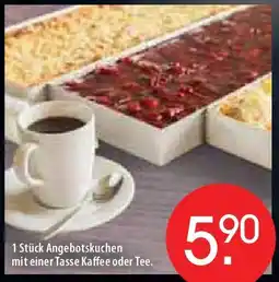 Zurbrüggen 1 Stück Angebotskuchen mit einer Tasse Kaffee oder Tee Angebot