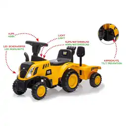 Netto Marken-Discount JAMARA Rutscher Caterpillar Traktor mit Anhänger gelb 2in1 Angebot