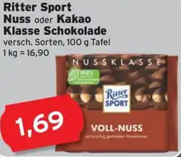 CAP Markt Ritter Sport Nuss oder Kakao Klasse Schokolade Angebot