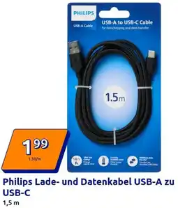 Action Philips Lade- und Datenkabel USB-A zu USB-C Angebot