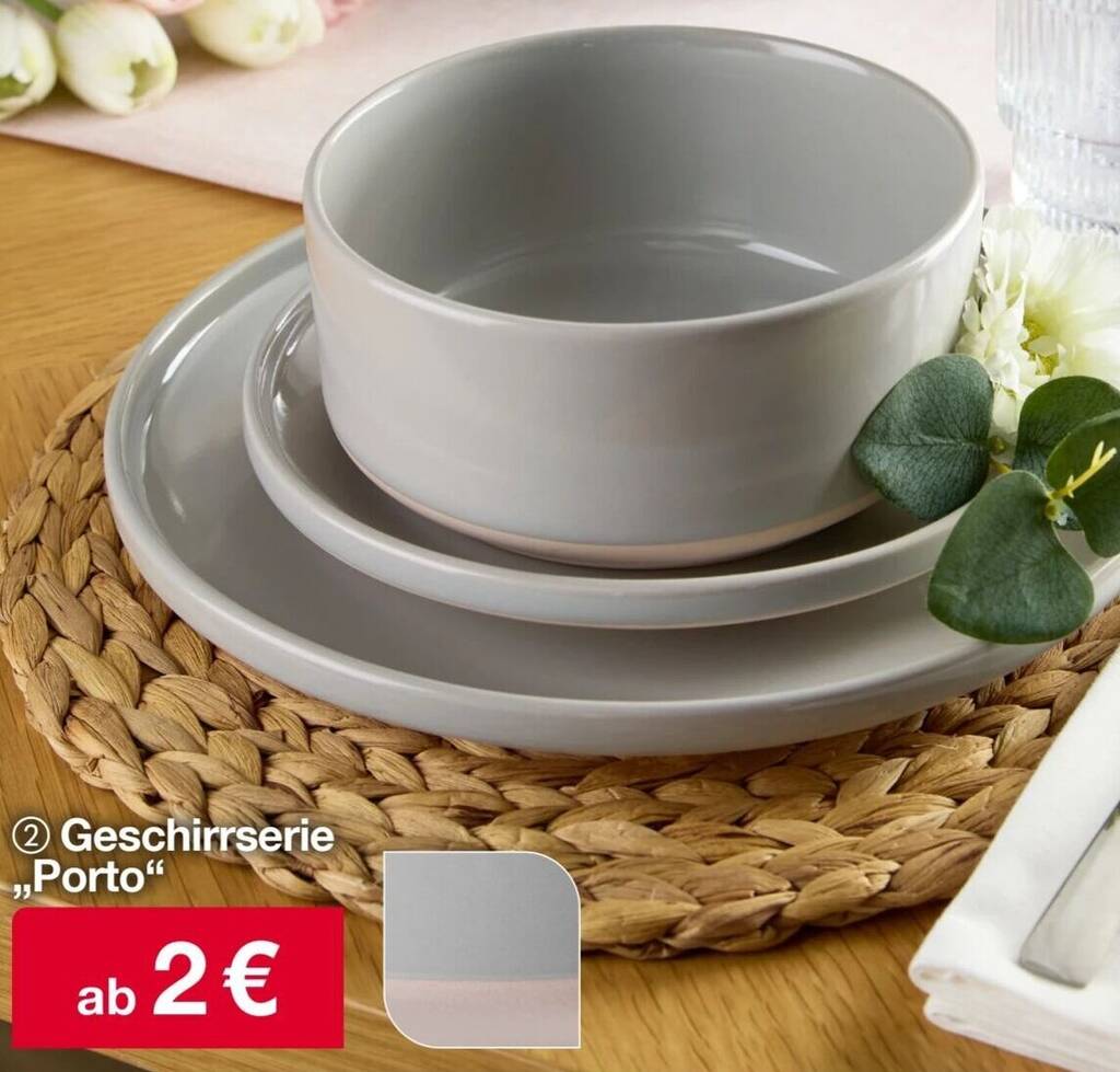 Geschirrserie Porto Angebot bei Woolworth