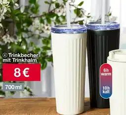 Woolworth Trinkbecher mit Trinkhalm Angebot