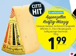 CITTI Markt Appenzeller Kräftig-Würzig Schweizer Hartkäse Angebot