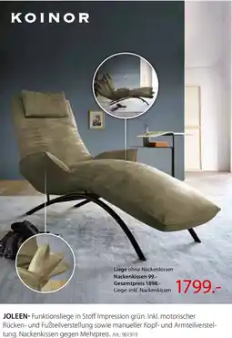 Zurbrüggen KOINOR Liege ohne Nackenkissen Angebot