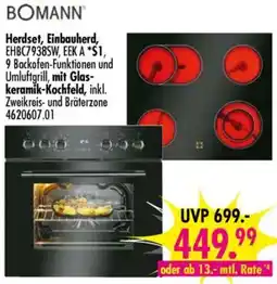 Möbel Boss BOMANN Herdset, Einbauherd Angebot