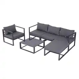 Netto Marken-Discount Outsunny Garten Sessel Set Aluminium, Polyester, Hartglas Angebot