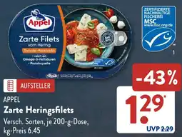 Aldi Süd APPEL Zarte Heringsfilets Angebot