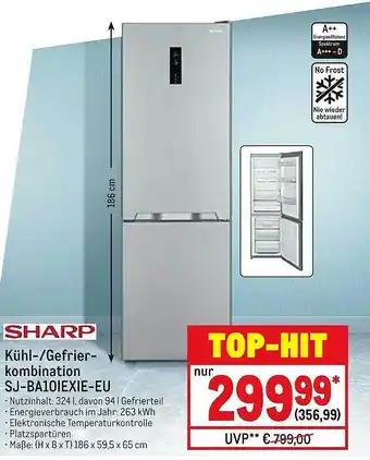 METRO Sharp Kühl Gefrier Kombination SJ BA10IEXIE EU Angebot