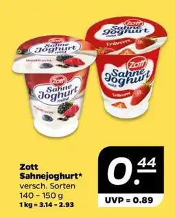 NETTO ZOTT Sahnejoghurt Angebot
