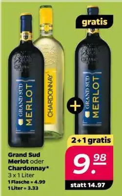 NETTO GRAND SUD Merlot oder Chardonnay Angebot