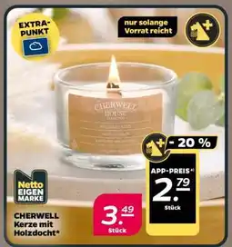 NETTO CHERWELL Kerze mit Holzdocht Angebot