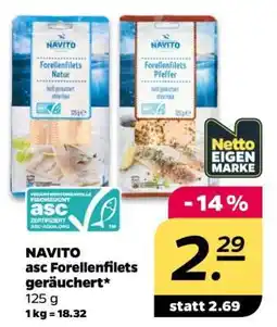 NETTO NAVITO ASC Forellenfilets geräuchert Angebot