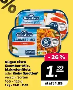 NETTO Rügen Fisch Scomber-Mix, Makrelenfilets oder Kieler Sprotten Angebot