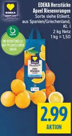 diska EDEKA Herzstücke Apeel Riesenorangen Angebot