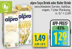 diska alpro Soya Drink oder Hafer Drink Angebot