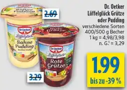 diska Dr. Oetker Löffelglück Grütze oder Pudding Angebot