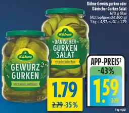 diska Kühne Gewürzgurken oder Dänischer Gurken Salat Angebot