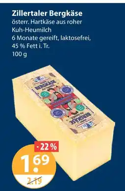 V Markt Zillertaler bergkäse Angebot