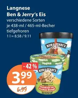 V Markt Langnese ben & jerry’s eis Angebot