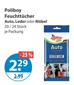 V Markt Poliboy feuchttücher auto, leder oder möbel Angebot