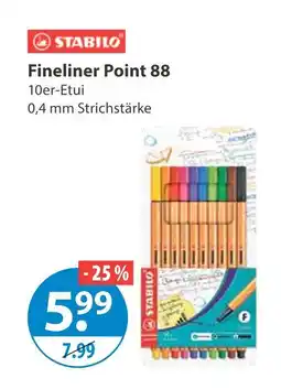 V Markt Stabilo fineliner point 88 Angebot
