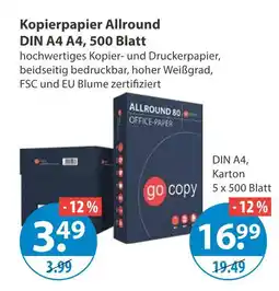 V Markt Go copy kopierpapier allround din a4 Angebot