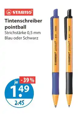 V Markt Stabilo tintenschreiber pointball blau Angebot