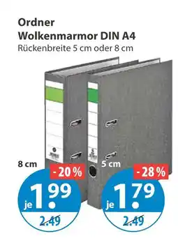 V Markt Ordner wolkenmarmor din a4 Angebot