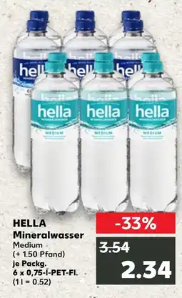 Kaufland Hella mineralwasser medium Angebot